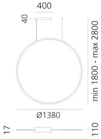 Lustră LED dimabilă pe cablu Artemide 1994260APP DISCOVERY LED/84W/230V bronz