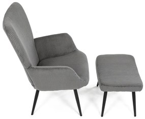 Fotoliu relaxare cu suport pentru picioare L7285GREY6, gri