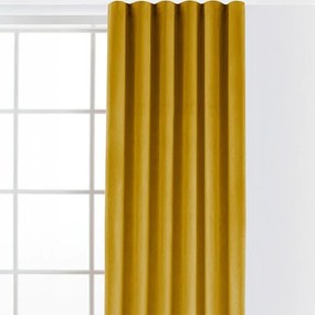 decoDoma Draperie catifelată FILUMI muştar 140 x 250 cm set 2 buc