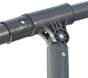 Outsunny Umbrelă de grădină deplasată octogonală pliabilă diametru 3 m, umbrelă de grădină cu suport în formă de cruce gri închis | Aosom Romania
