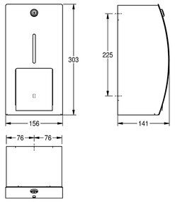 Suport pentru 2 role de hârtie igienică, KWC, Stratos, cu sistem de blocare, inox