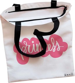 Sacosa de Panza pentru Cumparaturi, Geanta Tote, model Princess, Cu fermoar, 38x34.5 cm, Alba, BEKZ®