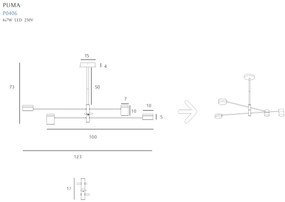 Lustra design minimalist cu 4 surse de lumina LED Puma P0406 MX