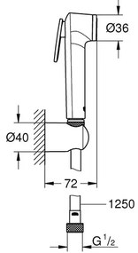 Dus igienic Grohe Tempesta F Trigger 1 functie negru mat