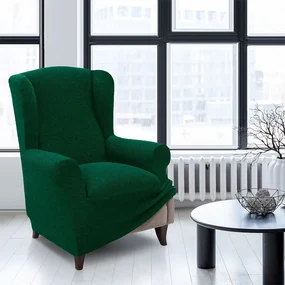 Huse super elastice HARMONIA verzi fotoliu clasic (l. 70 - 100 cm)