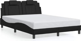 vidaXL Cadru de pat, Viana, fără saltea, negru, 120x200 cm, piele ecologică