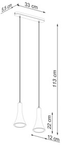Lustră pe cablu Sollux SL.1224 REA 2xE14/12W/230V beton