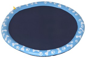 PawHut Piscină pentru câini, bazin de joacă, cu duză de apă, rotund, antiderapant, albastru, Ø150 cm | Aosom Romania