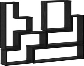 vidaXL Cubo de perete Stejar negru 96 x 12 x 64 cm Lemn compozit