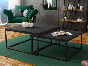 Set 2 măsuțe de cafea Mirola (Negru + negru molet). 1070676