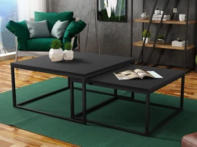 Set 2 măsuțe de cafea Mirola (Negru + negru molet). 1070676