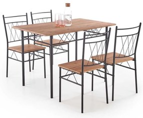 Set masă și scaune Faust 4+1, stejar / negru
