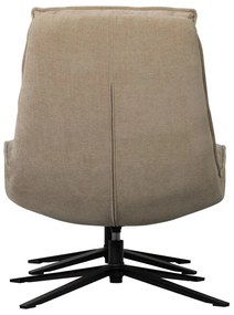 Fotoliu cu taburet în culoare naturală pivotant cu tapițerie din chenille Kube – WOOOD