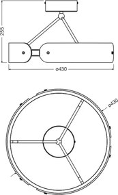 Osram - Plafonieră aplicată LED DECOR CURVE, 33W/230V, Ø 43 cm, gri