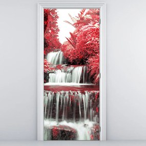 Fototapeta pentru ușă - tufiș cu cascada (95x205cm)