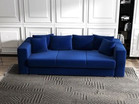 Canapea extensibilă dumonde cu ladă de depozitare si sezut confortabil din spuma high-density, Gloria Royal Blue 240x100 cm