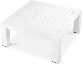 Masuta pentru interior/ exterior design LUX din aluminiu Vistamar alb, 101x101cm