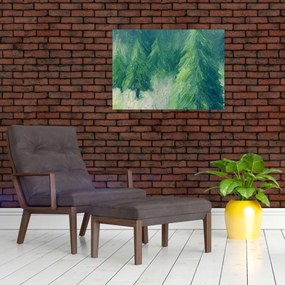 Tablou - Conifere pictate (70x50 cm)