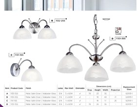 Lustra suspendata stil clasic Milanese 5L argintiu 1135-5SS SRT