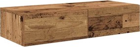 vidaXL Raft de perete cu sertare Lemn vechi 80x33x17 cm Lemn prelucrat