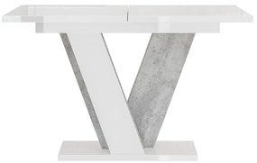 Masă de sufragerie Venag (alb lucios + piatră) (pentru 4 până la 6 persoane). 1055271