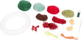 Set creativ CHRISTMAS WREATH pentru crosetat coronita de Craciun