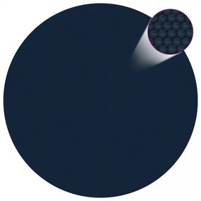 Folie solară plutitoare piscină, negru/albastru, 488 cm, PE