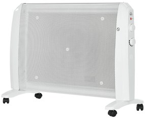 HOMCOM Încălzitor Electric 1000W/2000W Radiator din Mica cu 2 Niveluri de Putere pentru 15-20m² 79x27x54 cm Alb | Aosom Romania