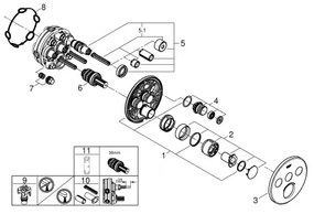 Baterie GROHE SMARTCONTROL 29146000, crom lucios