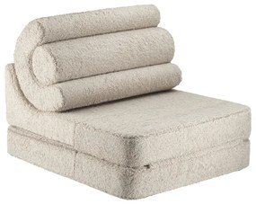 Fotoliu pentru copii maro deschis cu tapițerie din țesătură bouclé Flipster – Wigiwama