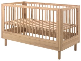 Pătuț Bebelus/Toddler Forrest Oak, 70 x 140 cm, din Lemn Masiv de Stejar, Natur – Vipack