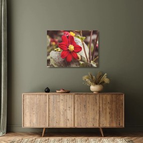 Tablou pe sticlă cu floare (70x50 cm)