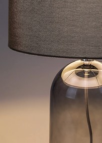 Lampa de masa sticla fumurie abajur gri Luxin