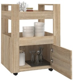 Carucior de bucatarie stejar sonoma 60x45x80 cm lemn prelucrat Stejar sonoma