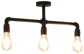 vidaXL Lampă de tavan, negru, 3 becuri x E27
