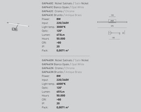 Aplica LED oglinda, tablou MAGIS L-48cm nickel satinat, 4000K