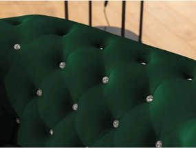 Canapea verde extensibilă cu tapițerie din catifea 148 cm York Blik – Ropez