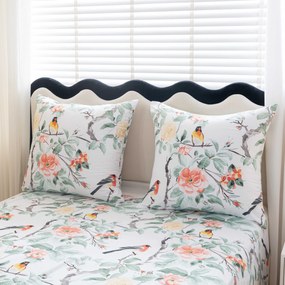 Lenjerie de pat din microfibra ORANGE FLOWERS alba Dimensiune lenjerie de pat: 2 buc 70 x 80 cm | 160 x 200 cm