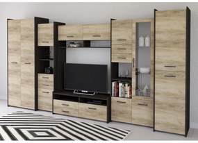 Mobilier cameră de zi Moledo (stejar gri + stejar canterbury). 1014007