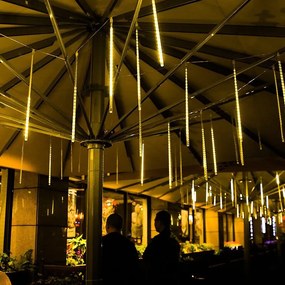 Instalație de Crăciun, țurțuri, 8 tuburi de 80 cm, cu led, 3 metri, exterior, alb cald