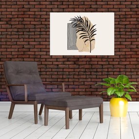 Tablou - Abstracție cu frunze tropicale N⁰3 (90x60 cm)