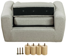 HOMCOM Sillón Infantil Mini Sofá pentru Copii de +3 Ani cu Șezut Căptușit și Brațe Căptușite 61x42x53 cm Maro | Aosom Romania