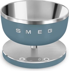 Cantar de bucatarie Smeg Collezione KSC01SBMWW, Pana la 5 kg/5 l, Functie TARA, Afisaj LED, Baza antiderapanta, Baterie reincarcabila, Albastru cenusiu