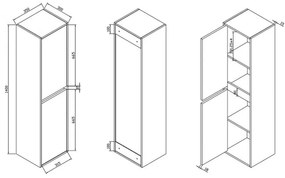 Dulap înalt Ginger montat pe perete