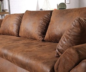 Colțar extensibil dumonde cu ladă de depozitare si sezut confortabil din spuma high-density, Loana Madagaskar Brown II 270x185 cm