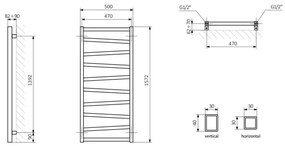 Sapho - Radiator de baie ZIG 582W/230V 50x157 cm antracit