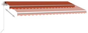 Copertina retractabila manual, portocaliu si maro, 400x300 cm portocaliu si maro, 400 x 300 cm