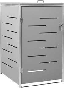 vidaXL Magazie pentru pubelă unică, 69x77,5x112,5 cm, oțel inoxidabil