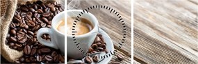 Tablou - Espresso (cu ceas) (90x30 cm)