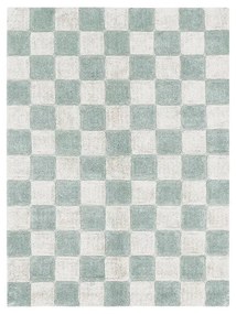 Covor albastru deschis/crem lavabil/țesut manual din bumbac 120x160 cm Kitchen Tiles Blue Sage – Lorena Canals